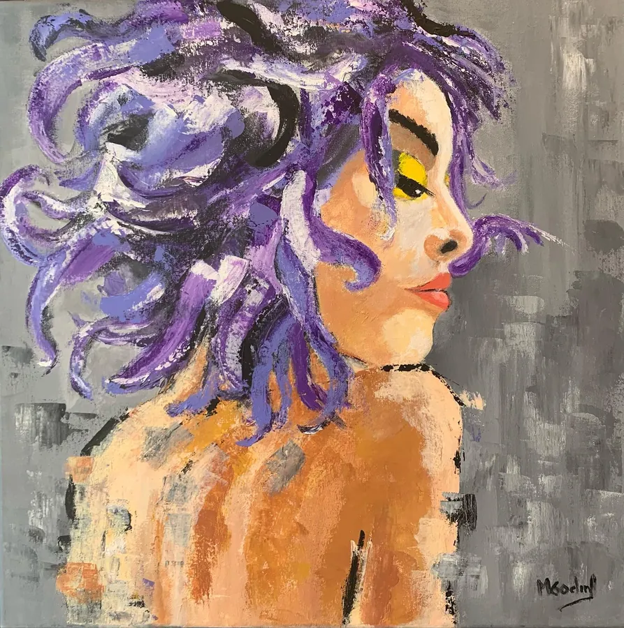 Coleção Mulheres 12, Acrylic on canvas · 60 × 60 cm (23.6 × 23.6 in)