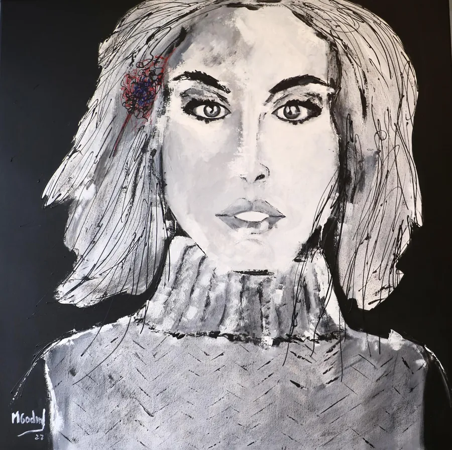 Coleção Mulheres 14, Acrílico sobre tela · 100 × 100 cm