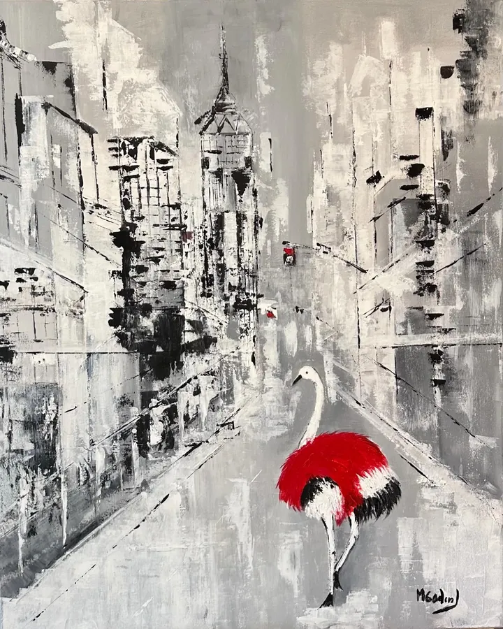 Figura Improvavel pelo mundo, New York, Acrílico sobre tela · 80 × 100 cm