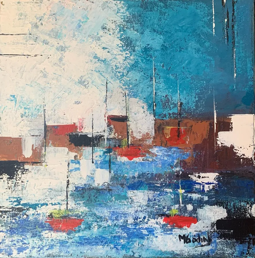 Harbor, Acrílico sobre tela · 40 × 40 cm