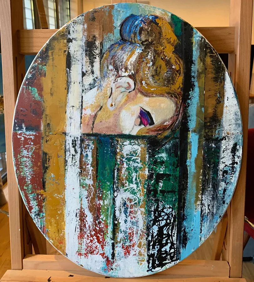 Um,dois,trés, Acrílico sobre tela · 51 × 61 cm
