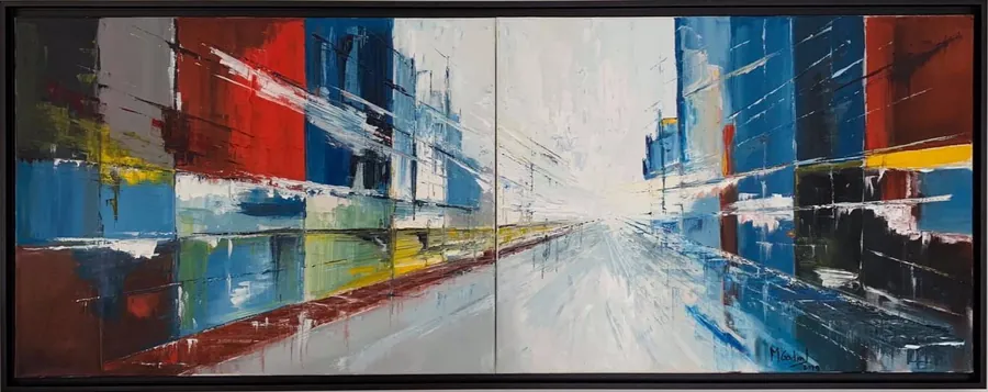 Urbanismo 5, Óleo sobre tela · 160 × 60 cm